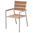 Set Tavolo e 6 Sedie da Giardino in Acciaio e Sumpar Wood Kraus Donatello