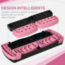 Step Fitness da Aerobica 80x31x10-15-20 cm Regolabile su 3 Altezze in Plastica Rosa      