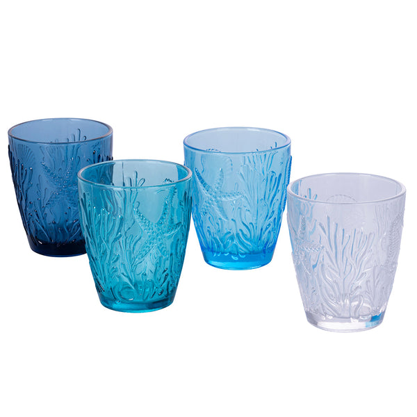 Set 4 verres à eau Pantelleria Ocean en verre bleu Villa d'Este Home Tivoli sconto