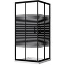 Box Doccia Angolare 2 Ante Scorrevoli 70x90 cm in Cristallo 6 mm H190 cm Profilo Nero