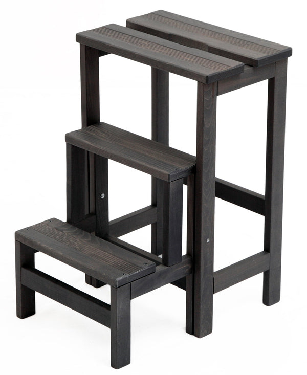 Tabouret échelle 60x40x46 cm en bois gris foncé online