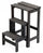 Tabouret échelle 60x40x46 cm en bois gris foncé