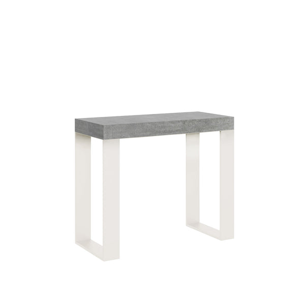 sconto Consolle Allungabile 90-300x40x77 cm Tecno Noce telaio Bianco