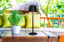 Lampada da Tavolo Dimmerabile Ø11,5x38 cm Accensione Touch USB in Ferro e Allluminio Nero