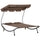 Transat double 2 places 200x170x134 cm avec parasol marron
