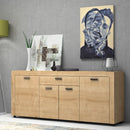 Madia Fiesta 4 ante e 1 cassetto rovere 177x40x76 cm