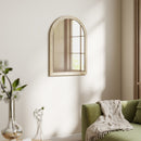 Specchio da Parete ad Arco 50x2x70 cm con Cornice  in Vetro e Polistirene Beige  
