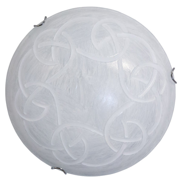 sconto Plafonnier 2xE27 Crochets Chrome Verre Scratch Blanc E-Energy Ada