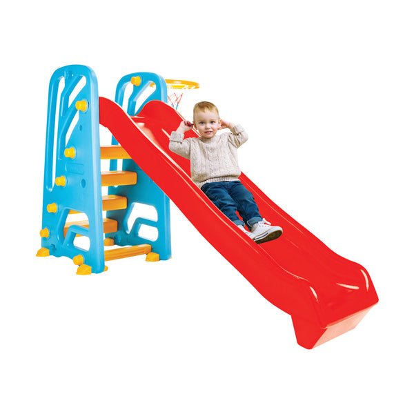 Toboggan pour enfants 105x176x92 cm avec panier en plastique multicolore sconto