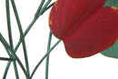 Pannello Albero Bix 105x6,5x94 cm in Ferro Rosso e Verde