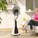 Ventilatore Nebulizzatore 90W a 4 Ruote con Serbatoio 3L 3 Modalità e 3 Velocità 50x40x125 cm Bianco e Nero  