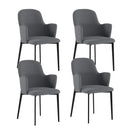 Set 4 Sedie Sophia 53,5x62,5x80 cm in Tessuto Easy-Clean Grigio Chiaro       
