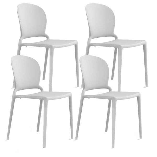 Lot de 4 Chaises Empilables 83x48x55 cm en Polypropylène et Fibre de Verre Blanc Jasmin sconto