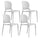 Lot de 4 Chaises Empilables 83x48x55 cm en Polypropylène et Fibre de Verre Blanc Jasmin