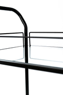 Carrello Portabevande 40x72xH83 cm in Metallo e Vetro Pagno Nero