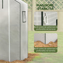 Copertura Serra da Giardino 140x73x190 cm con Porta a Cerniera e Finestre in PE Bianco      