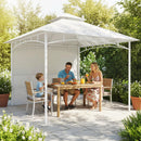 Gazebo da Giardino 3x3 m Tenda Laterale con Tasche Portaoggetti e Gancio a Soffitto in Metallo e Poliestere UPF30+ Bianco Crema      