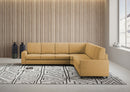 Divano Angolare 7 Posti 286x286x85 cm Sakar in Tessuto Ocra