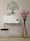 Console Ice 100x40x80 cm in Ferro MDF e Specchio Argento
