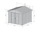 Casetta Box da Giardino in Lamiera di Acciaio Porta Utensili 327x307x217 cm Enaudi Legno