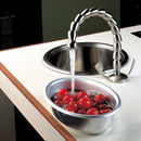 Rubinetto Cucina Miscelatore Doppio Comando Lavello Canna Tonda in Acciaio Dumbo Inox