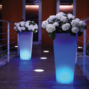 Vaso Luminoso da Giardino a LED 38x38x80 cm in Resina 5W Cedar Bianco Caldo