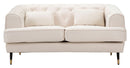 Divanetto 2 Posti Praga 146x71x86 cm in Poliestere Crema/Oro