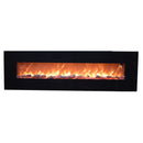 Camino Elettrico da Parete 182,5x55x13,9 cm 1500W Effetto Fiamma Sined Pordoi Nero