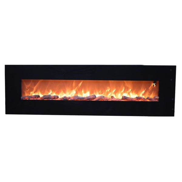 Cheminée Murale Électrique 182,5x55x13,9 cm 1500W Effet Flamme Sined Pordoi Noir prezzo