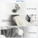 Vaschetta Bagnetto Pieghevole per Bambini 81,5x50,5x23,5 cm 0-3 Anni Grigio Bianco