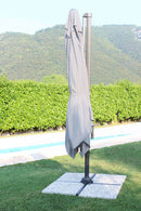 Ombrellone da Giardino Newton Decentrato 2x3 m in Alluminio Nero Telo Grigio