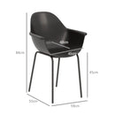 Set 4 Sedie Impilabili con Piedini Antiscivolo 59x55x84 cm in Plastica Nero