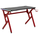 Scrivania da Gaming 120x60x74,5 cm in Truciolare e Acciaio Nero