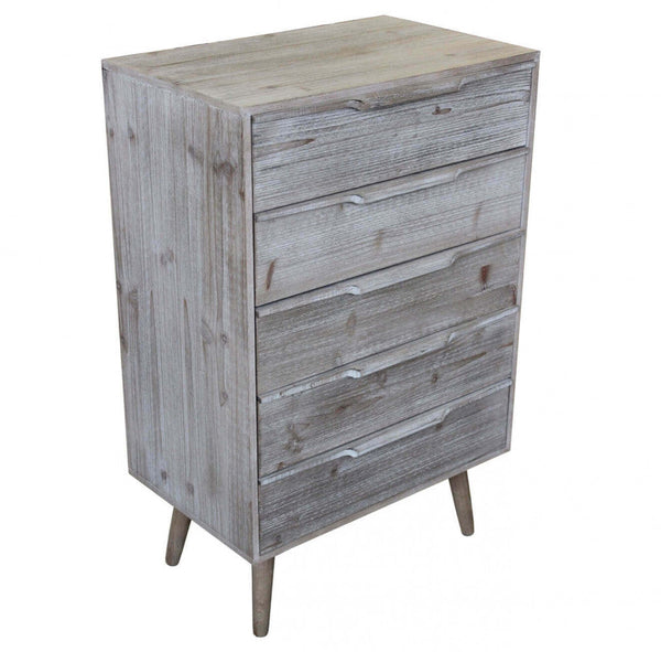 acquista Commode 5 Tiroirs 60x40x95 h cm en Bois de Paulownia Taupe