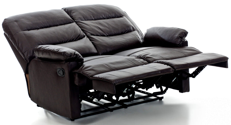 Divano 2 Posti Reclinabile Manuale in Similpelle Mara Marrone