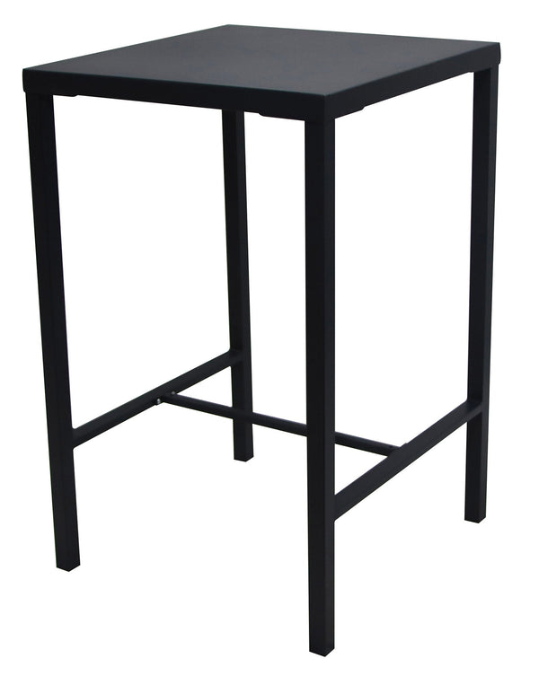 Table haute de jardin 70x70xH110 cm en métal utilitaire gris acquista