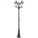 Lampada Palo per Giardino Alto Tre Luci Color Grigio e Rame da Esterno Linea Rustica Sovil