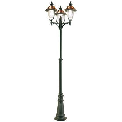 acquista Lampadaire pour Jardin Haut Trois Lumières Gris et Cuivre Ligne Extérieure Rustica Sovil