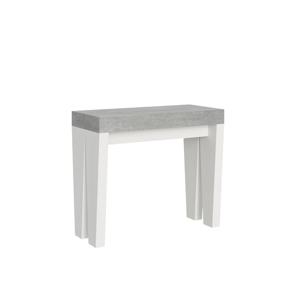 Console Extensible 90-300x40x77 cm en Mélamine Gris et Blanc online
