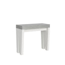 Consolle Allungabile 90-300x40x77 cm in Nobilitato Grigio e Bianco