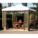Gazebo da Giardino in Legno 3x3m con Copertura in PVC Taini Fox Pocket Bianco