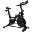 Cyclette 111,5x52,5x114,5 cm Stazionaria con APP Resistenza Magnetica 0-100% in Acciaio Nero      