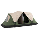 Tenda da Campeggio 450x215x180 cm 6 Posti con 2 Stanze Separate Verde Scuro   