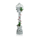 Lampione di Natale H60 cm in Metallo e Poliestere con Glitter e Luce