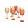 Ensemble de 6 verres Happy Hour Sunset Ice Effect en verre rouge VdE Tivoli 1996