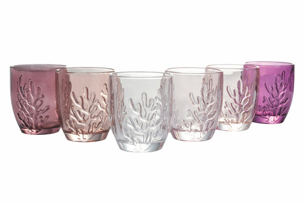 Lot de 6 verres à eau en verre 340 ml Villa d'Este Home Tivoli Coral Provence acquista