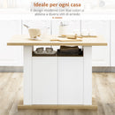 Tavolo con Armadietto 110x70x75,5 cm in Legno Trciolare Bianco e Naturale