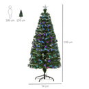 Albero di Natale Artificiale 150 cm in Fibra Ottica Foltissimo con 180 LED 