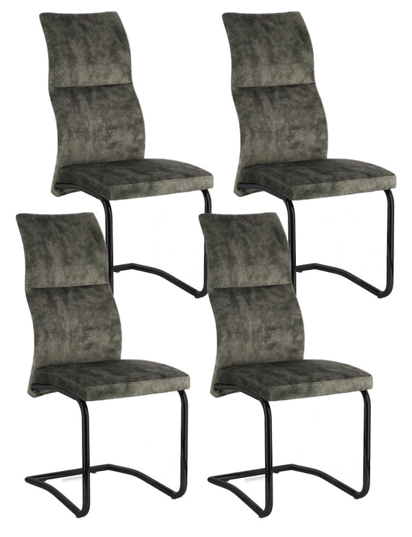 acquista Set 4 Sedie 43,5x62x102h cm Thelma Velluto Verde