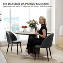 Set 2 Sedie da Pranzo Schienale a Conchiglia in Pelle PU Grigio Scuro   